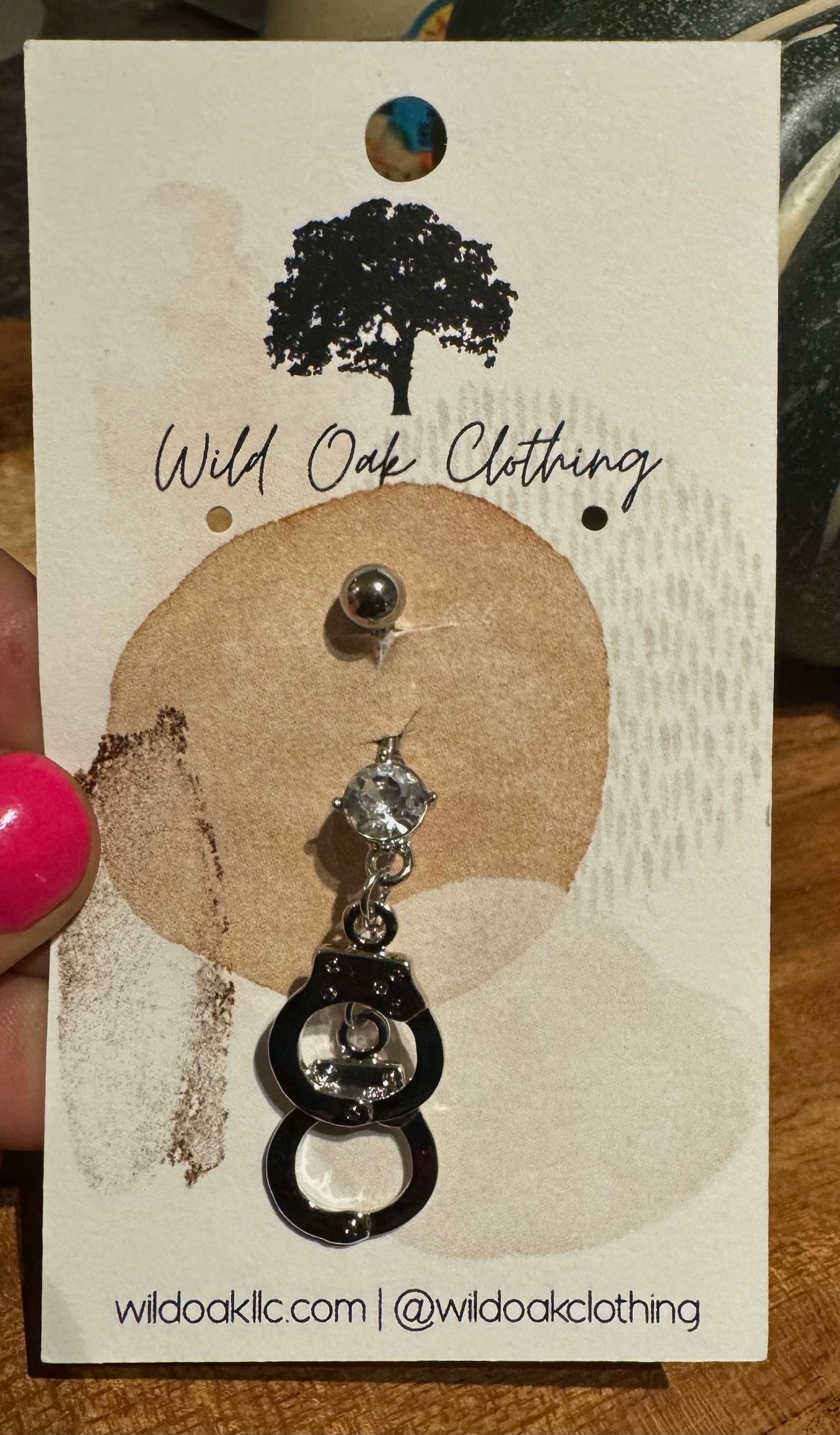 Handcuff Bling Belly Button Ring