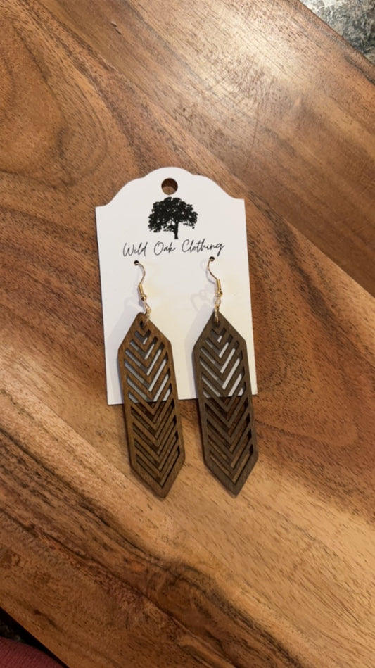 Brown Chevron Earrings