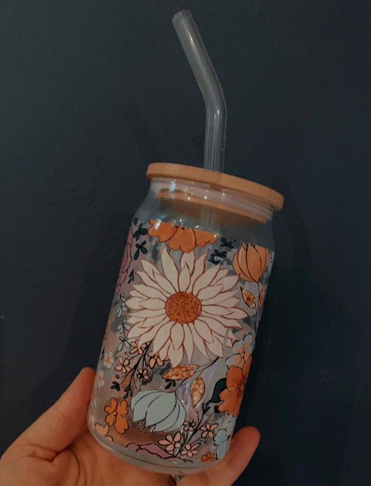 Boho Flower Glass