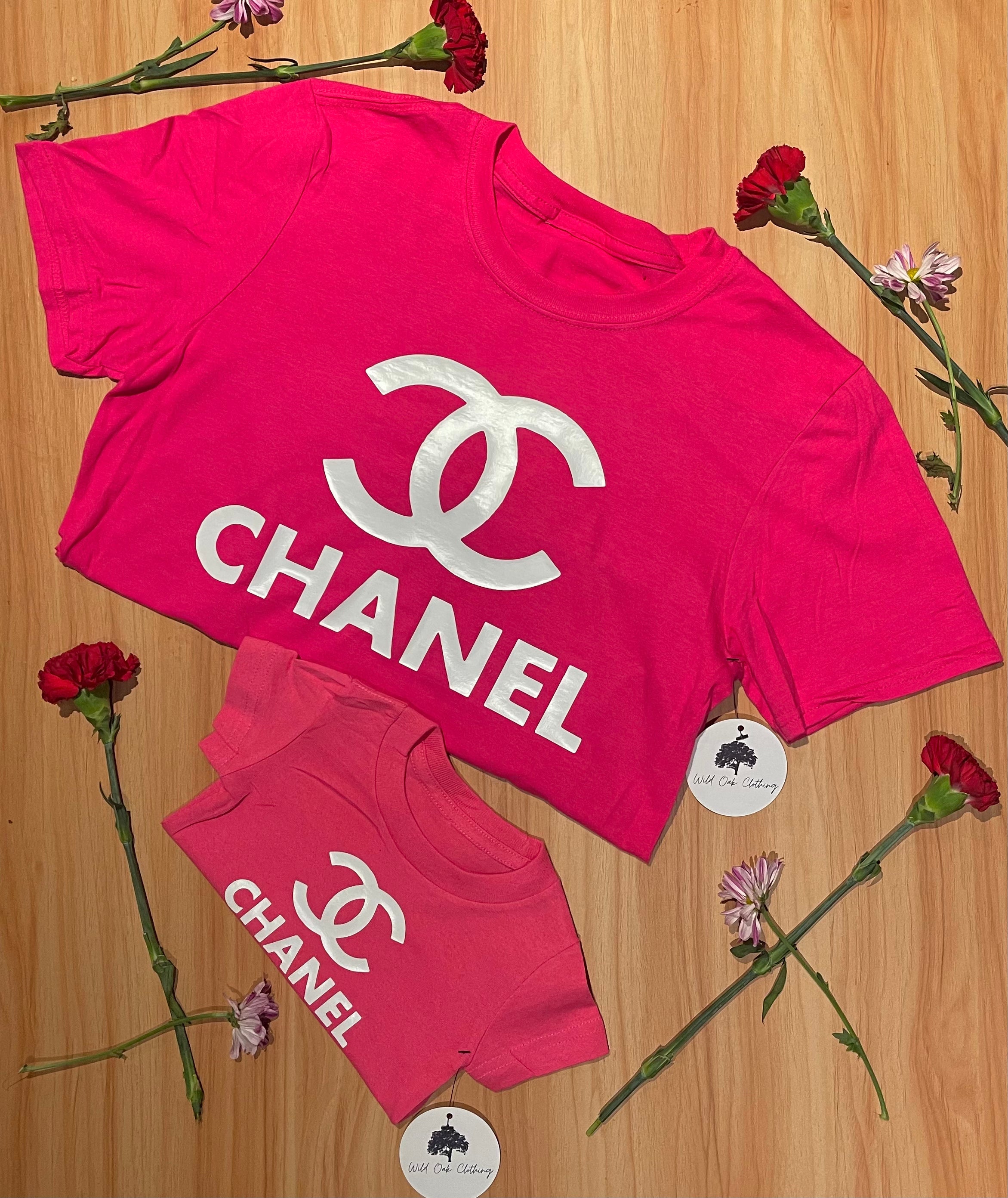 CHANEL Sport Vintage 03A CC Mark Knit Top T-shirt #36 Pink Black Cotton  Rank AB