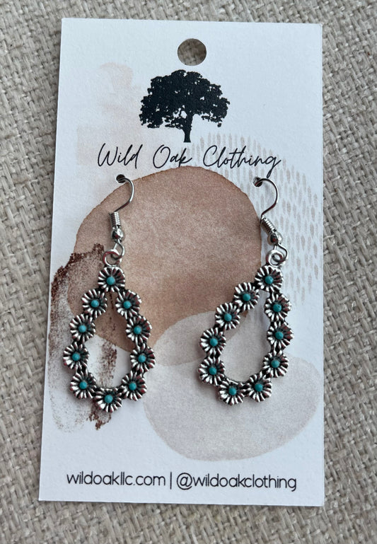 Turquoise Flower Earrings